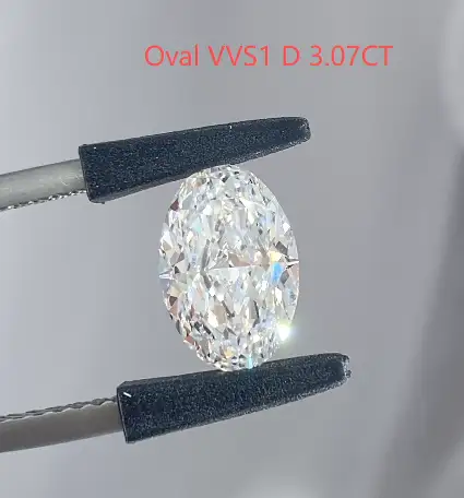 USD860-Oval Cut D VVS1 CVD 3.07CT Lab Grown Diamond with IGI Certificate-765606286 1