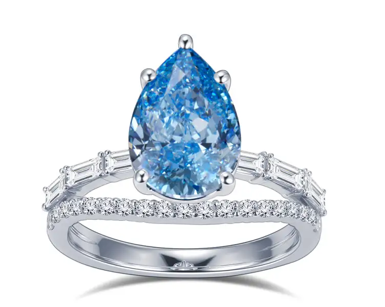 18K 골드, 사이즈 9와 7, PS 2.04캐럿과 2.02캐럿 팬시 비비드 핑크 약혼 반지 1