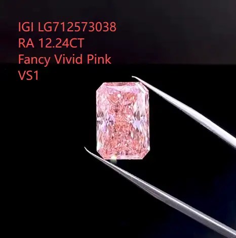 IGI LG712573038 RA 12.24CT	Fancy Vivid Pink VS1 CVD--$5,658 1