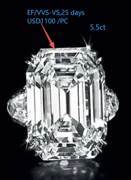 IGI Certificate CVD Lab Grown Diamond EM 5.5  EF VVS-VS Royal cut of 74 facets 1