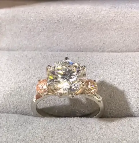 Cincin Tersuai dalam Emas Putih 18K dengan Berlian Makmal IGI LG761528478 RD 3.00CT D VVS2 1