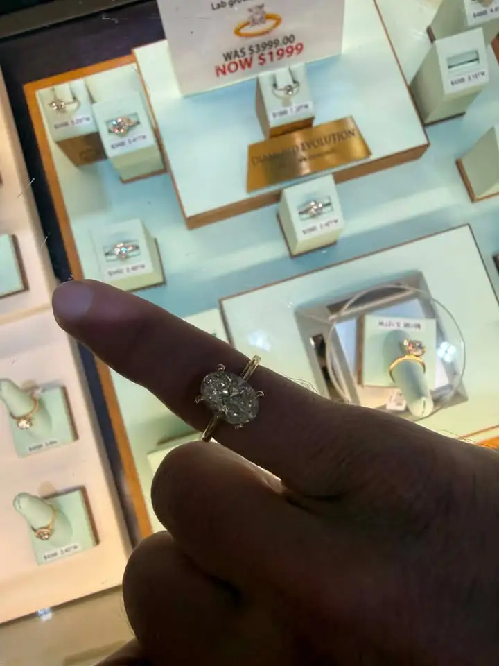 PLTATINUM 3CT D VS1 OVAL IGI LAB DIAMOND RING WITH HIDDEN HALO 1