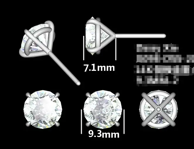 18k White Gold Earring with IGI Lab Diamond IGI 790659781 RD 2.00CT  D VVS2 US$847 1