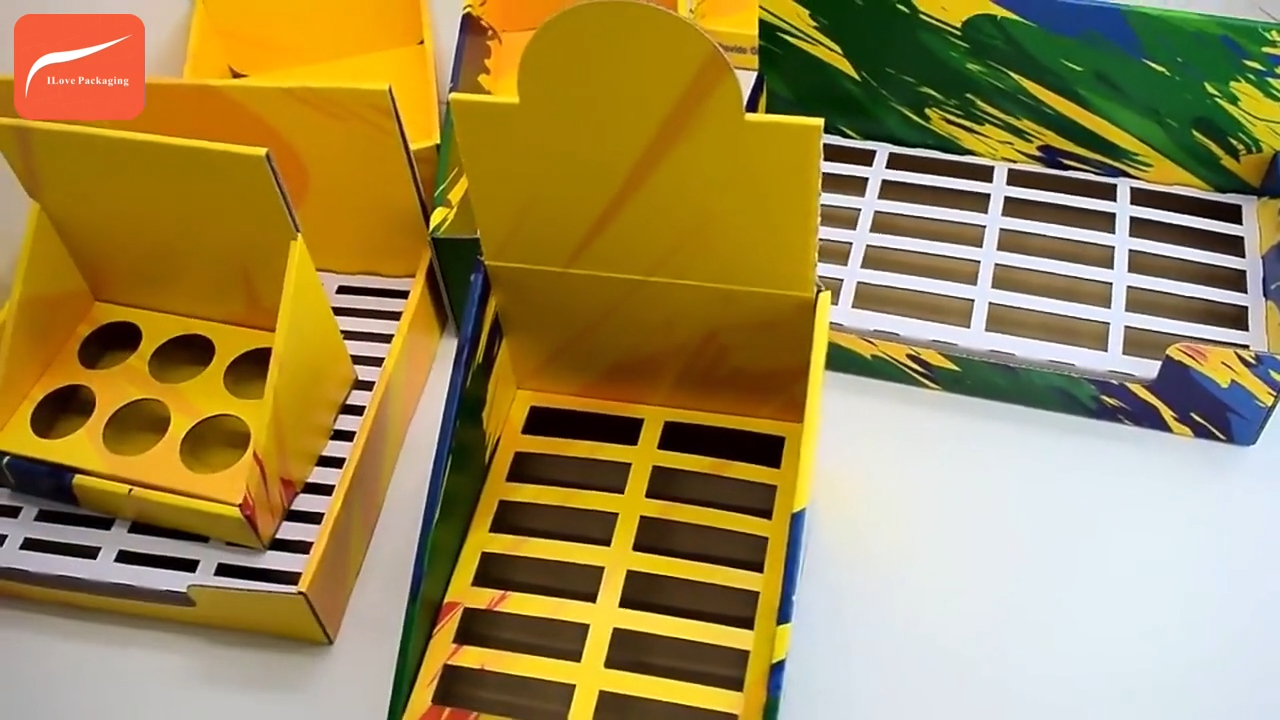 ILP Custom PDQ Recyclable Cardboard Display Box with Hole for Perfume Packaging Display Box Display Counter Paper Box 1