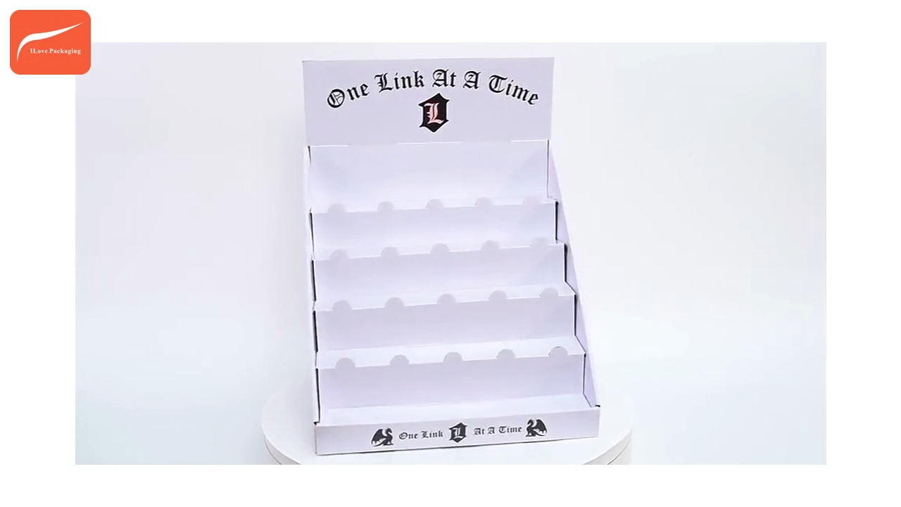 ILP Custom PDQ Recyclable Cardboard Display Box with Hole for Perfume Packaging Display Box Display Counter Paper Box1 1