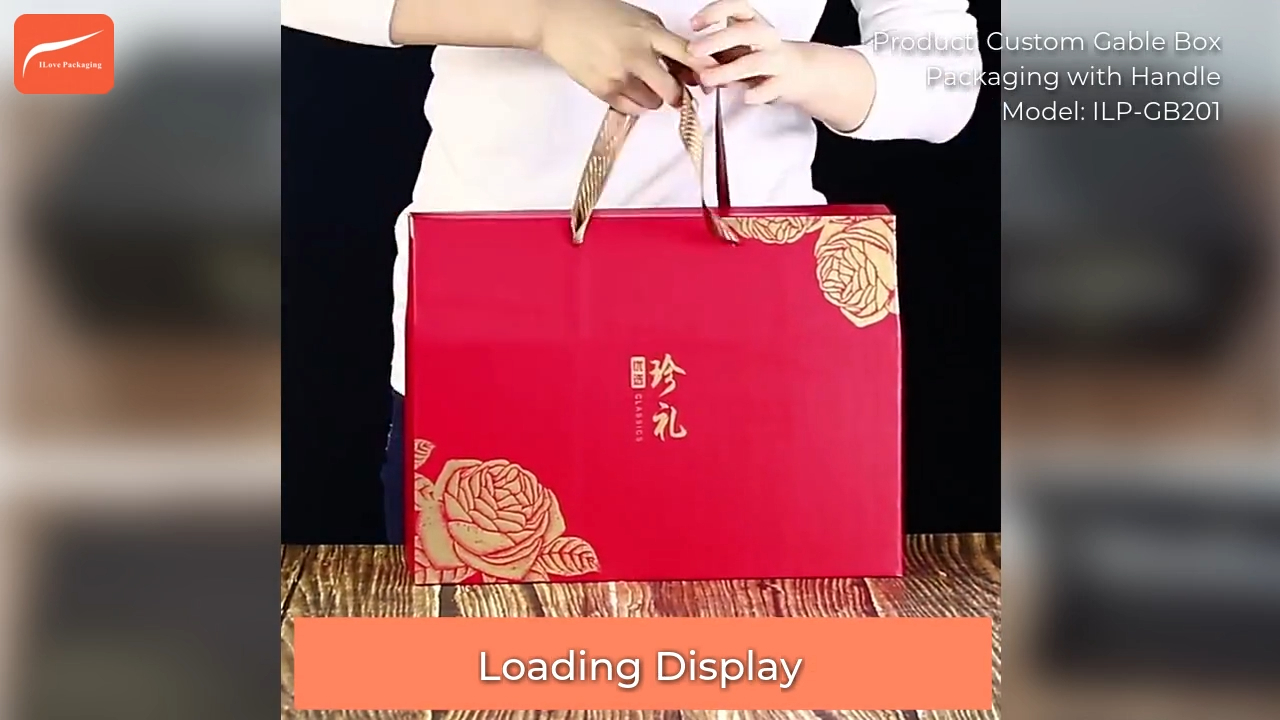 Custom Gable Box Packaging with Ribbon Handle Corrugated Cardboard Box 1
