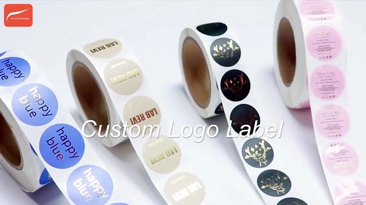 Custom Stickers Advertising Label Logo QR Code Kraft Paper Waterproof Transparent PVC for Fruit Food Drink Flower 1