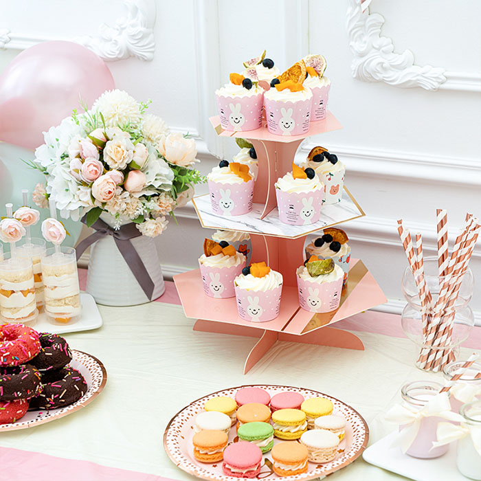 Aangepaste papieren cake display Stand Multi Layer Wedding Dessert Table Decoratie Verjaardagsfeestje Cupcake Set -up 3