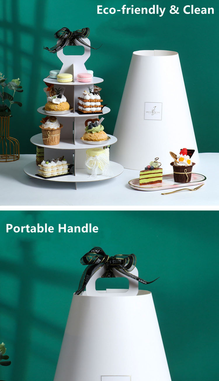 Aangepaste draagbare cake dessertstandaard bruiloft hotel meerlagige Franse gebakkast 4