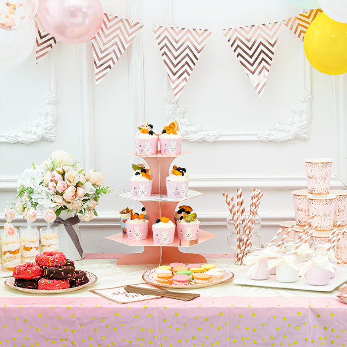 Aangepaste papieren cake display Stand Multi Layer Wedding Dessert Table Decoratie Verjaardagsfeestje Cupcake Set -up 2