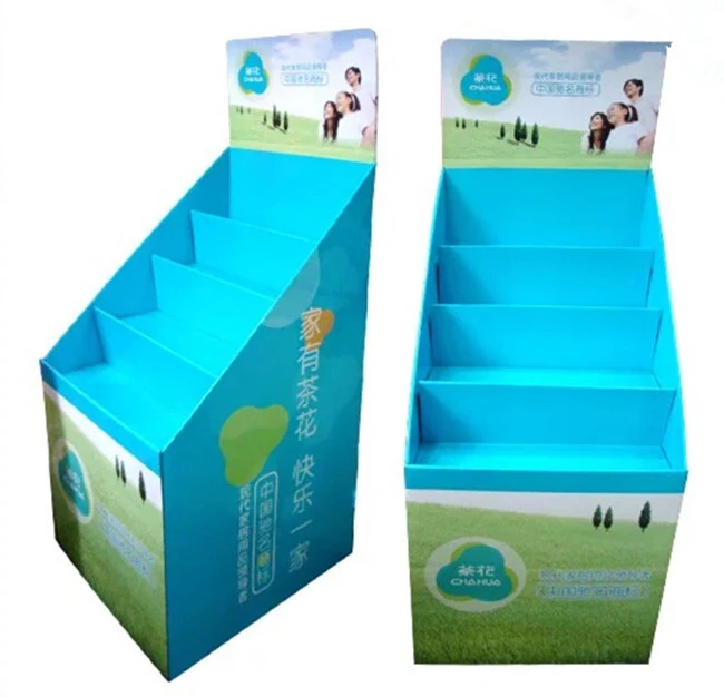 Food printing custom cardboard floor display stand soy sauce corrugated paper display stand popular 1