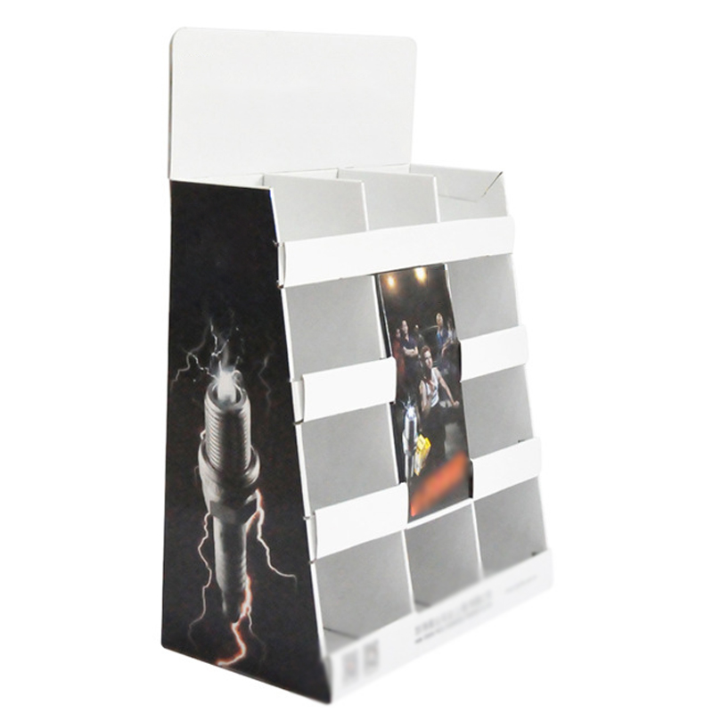 Aangepaste supermarkt Product papier vloer staande display rekken golfbord kartonnen pop -up vloer display plank voor winkel 18