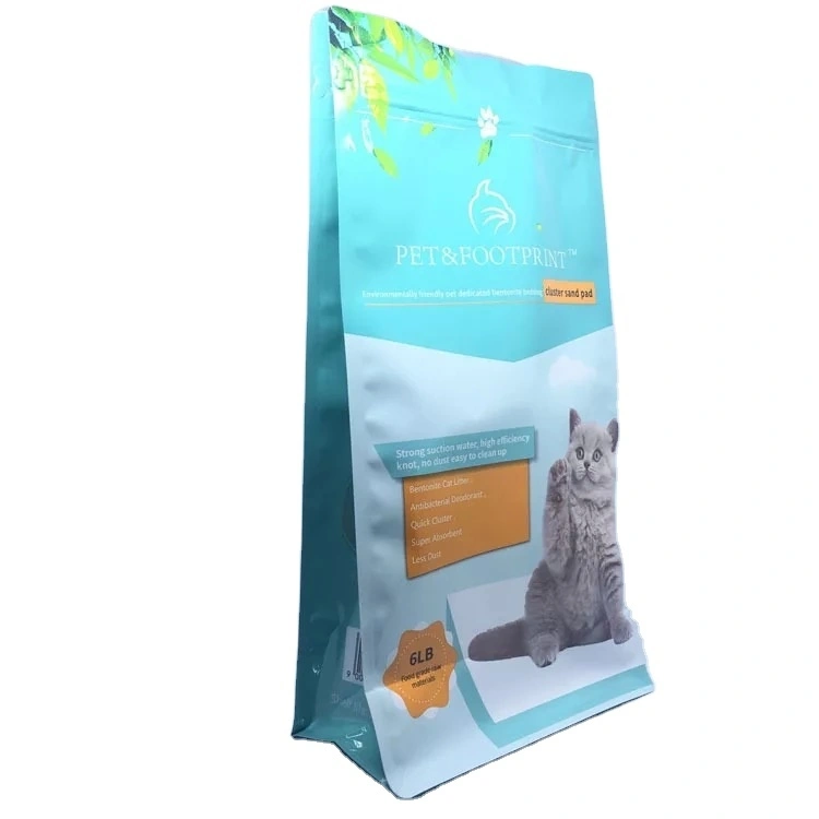 Customized pet dog food composite ziplock bag standing and resealable zipper eight-side sealing food packaging bag 1
