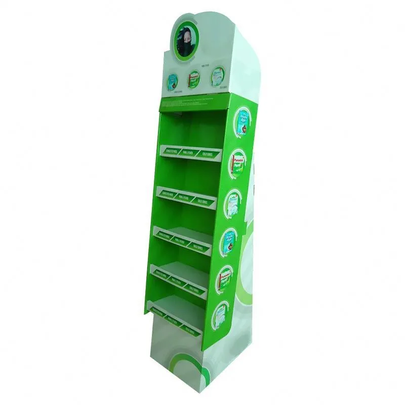 High quality portable corrugated board display stand chewing gum paper towel display stand bar beer stand 1