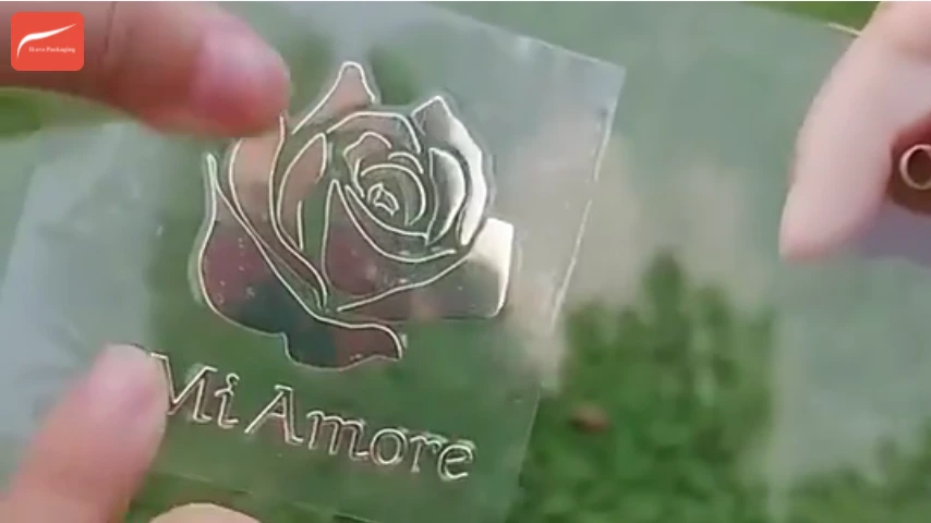 Customized Transfer Sticker Gold 3D Convex Sticker Transparent Hot Stamping 1