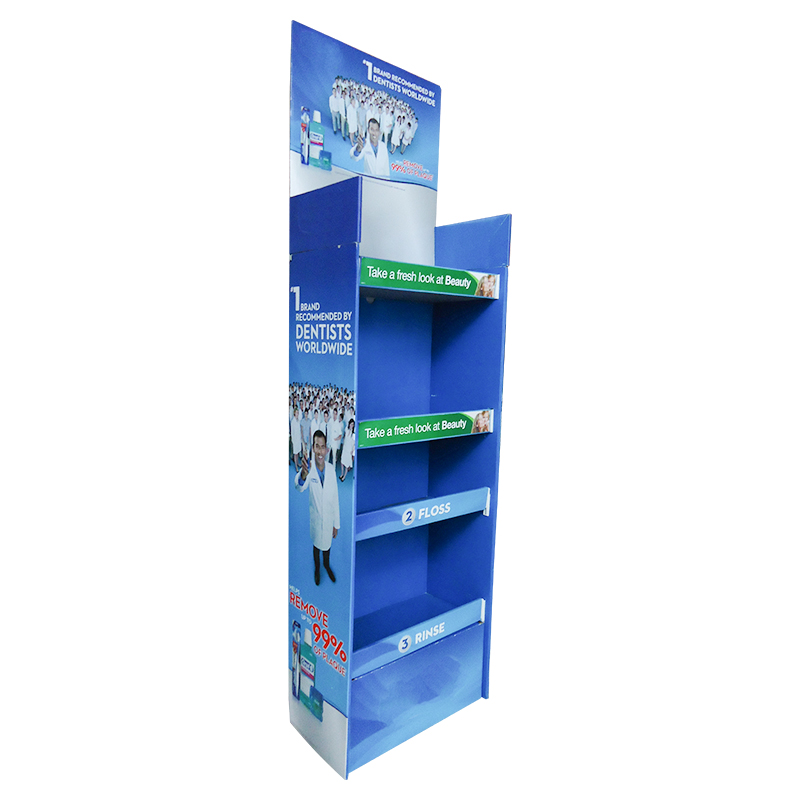 Hot Sale Aangepaste kartonnen vloerafschermrek voor winkel golfkanaalpapier Productdisplay Stand 20
