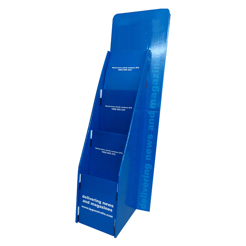 Hot Sale Aangepaste kartonnen vloerafschermrek voor winkel golfkanaalpapier Productdisplay Stand 22