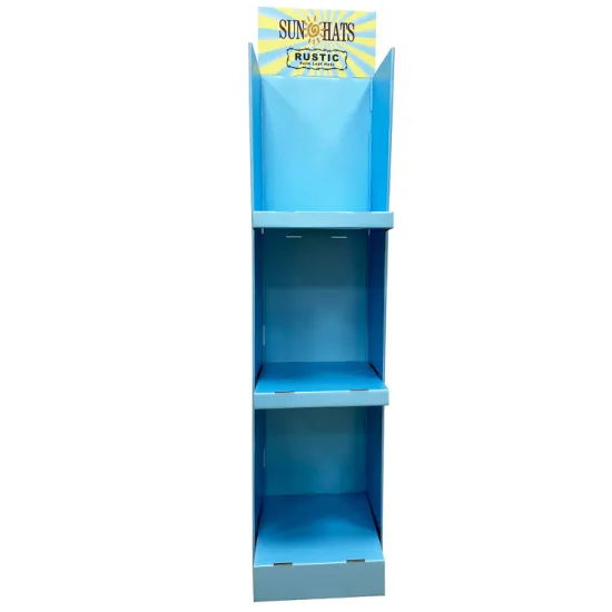 Hoogwaardige stevige papieren kartonnen display rack vloeren display pop -display stand voor producten voor persoonlijke verzorgingsproducten 12