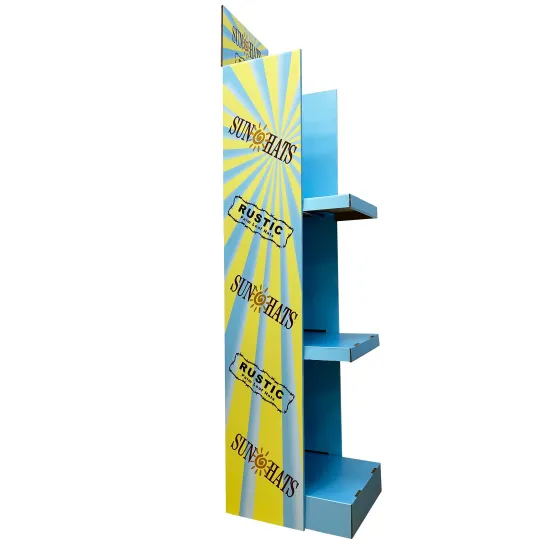Hoogwaardige stevige papieren kartonnen display rack vloeren display pop -display stand voor producten voor persoonlijke verzorgingsproducten 8
