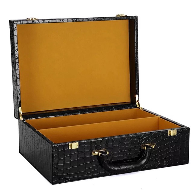 Caja de regalo de maleta negra de empacación de lujo 6