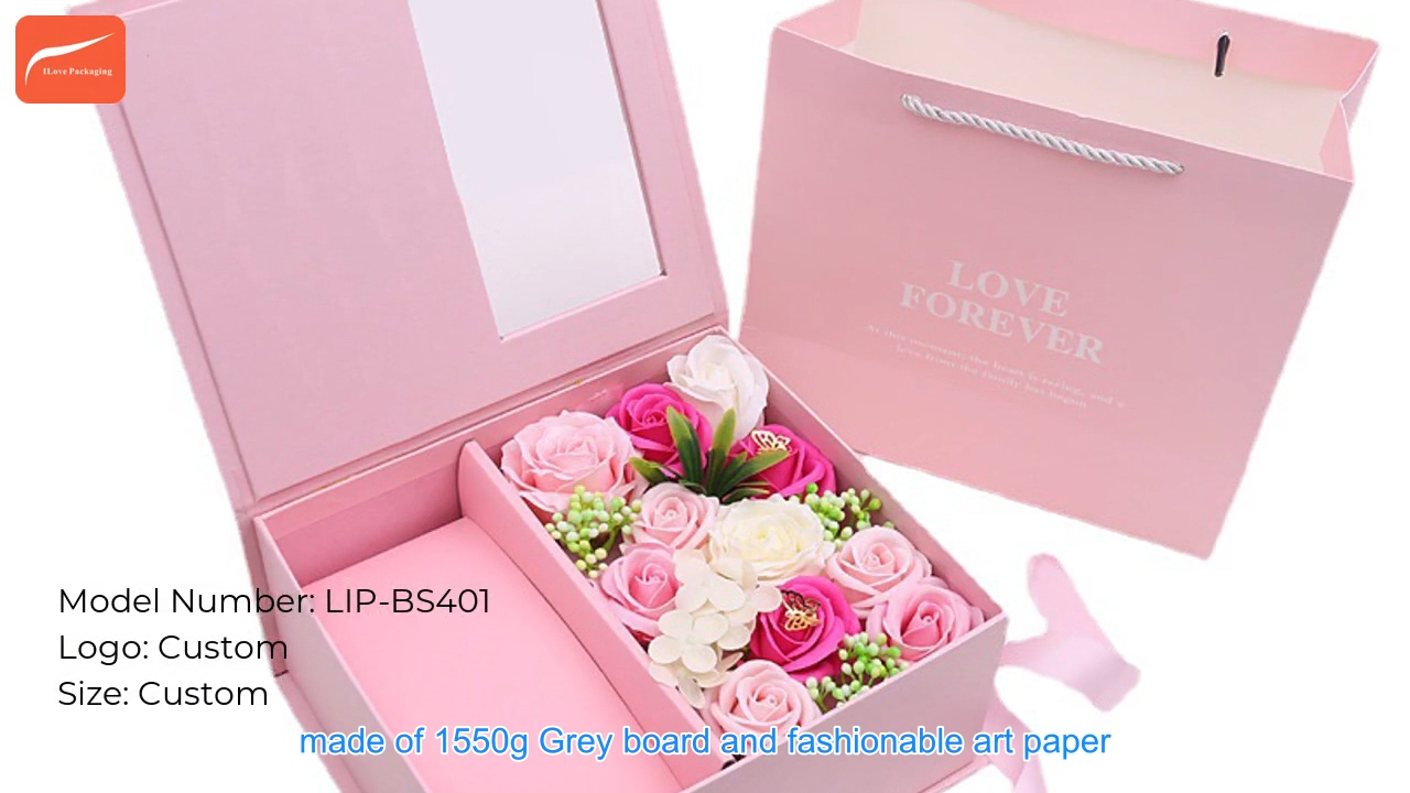 Custom Gift Box with PVC Window Pink Rigid Cardboard Box with Ribbon Book Style Box Flip Box 1
