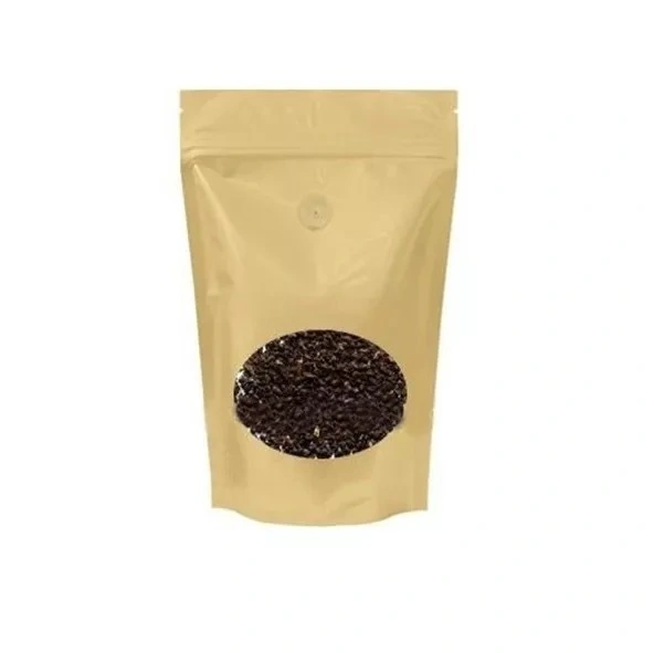 Custom printed food grade packaging wholesale plain cheap kraft paper craft bag zipper brown bag with front window 1