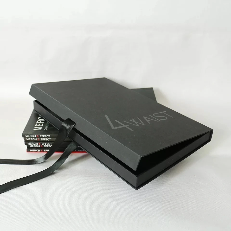 Black high-quality high-grade recyclable cardboard paper packaging clothing box clamshell gift box hot-selling product1 1