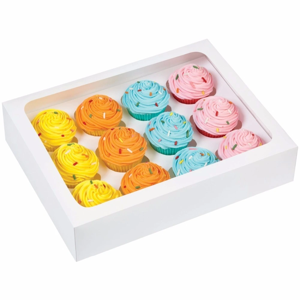 Wholesale birthday disposable custom paper white cake box packaging design with handle birthday cake box 1