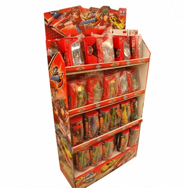 Custom Cardboard Shipper Display Packaging Rack Bottle Beverage Template Cardboard Floor Display Shelf 4