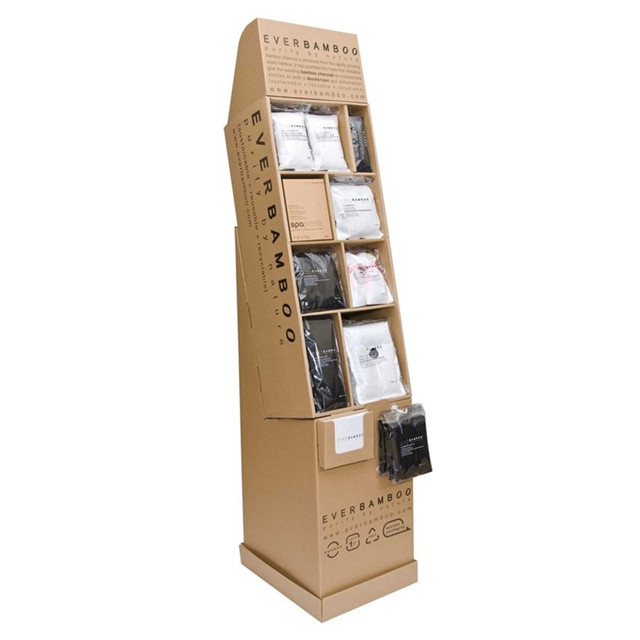 Supermarket floor paper display rack potato chips food display rack store corrugated cardboard display rack 7