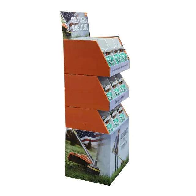 Custom sports paper products cardboard shelf juice beverage supermarket food display rack 1