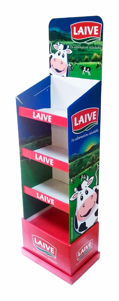 Easy assembly Cardboard display stand Shelf display for milk coffee 4
