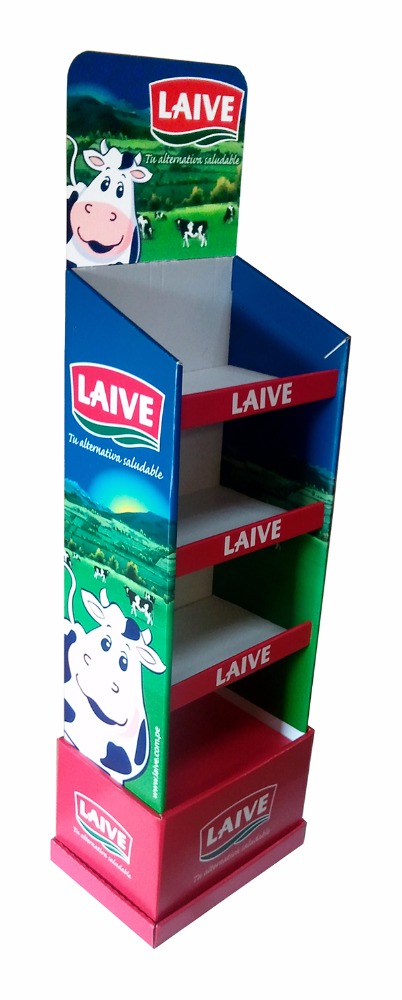 Easy assembly Cardboard display stand Shelf display for milk coffee 6