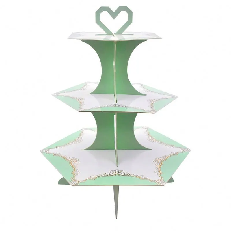 Custom paper wedding candy cake display stand 1