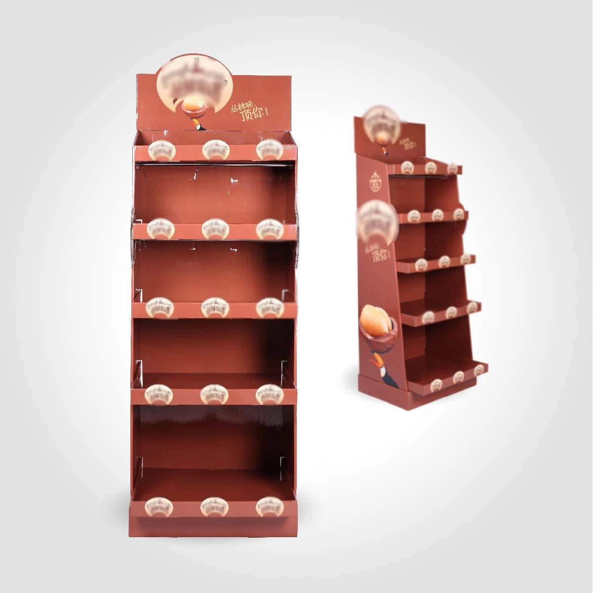 Custom Product Display Rack Folding Pop Up Paper Display Corrugated Floor Standing Cardboard Display Stand 1