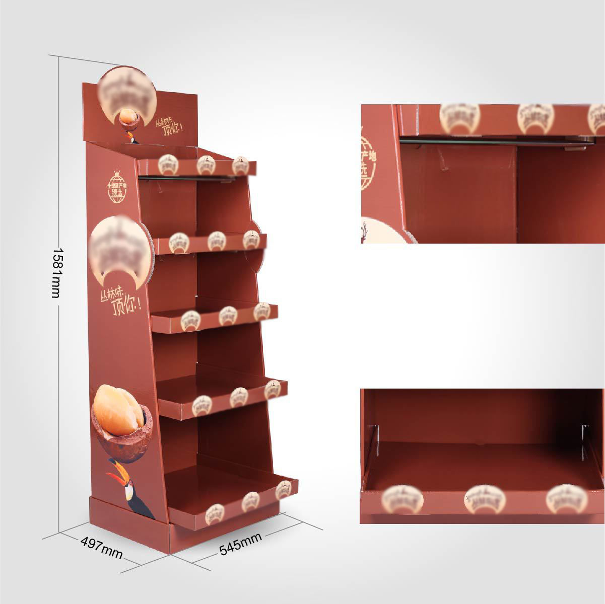 Aangepast product display rack vouwen pop -up papieren display golfpleging kartonnen displaystandaard 11