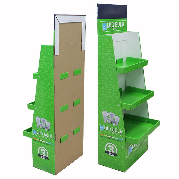 Pop-up recyclable corrugated cardboard paper floor display stand custom display stand stand retail store 1