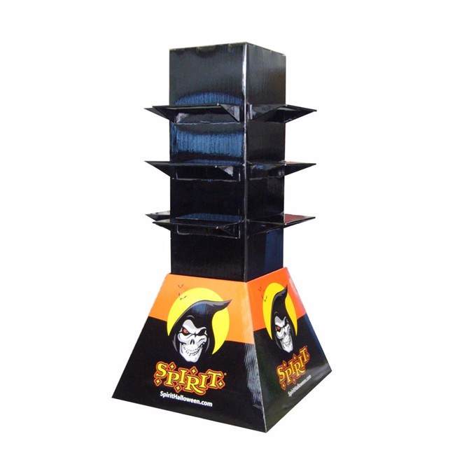 Customized retail store paper display stand cardboard promotional cookie display stand and perfume display stand 12