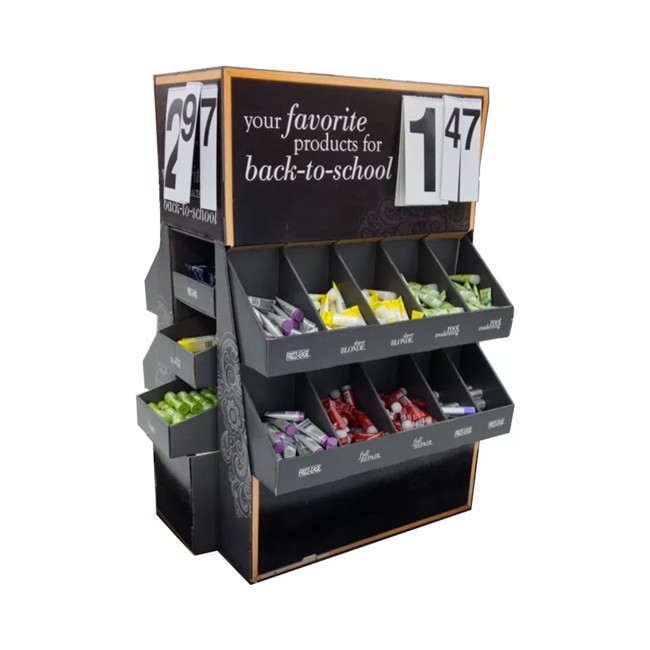 Customized Free Design Hochwertiges Papierfaltfalt -Wellkarton -Karton -Karton -Buffet -Anzeigeständer 4