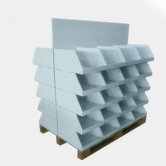 Beverage and food cardboard tray display stand, candy food display stand, colorful candy tray display 1