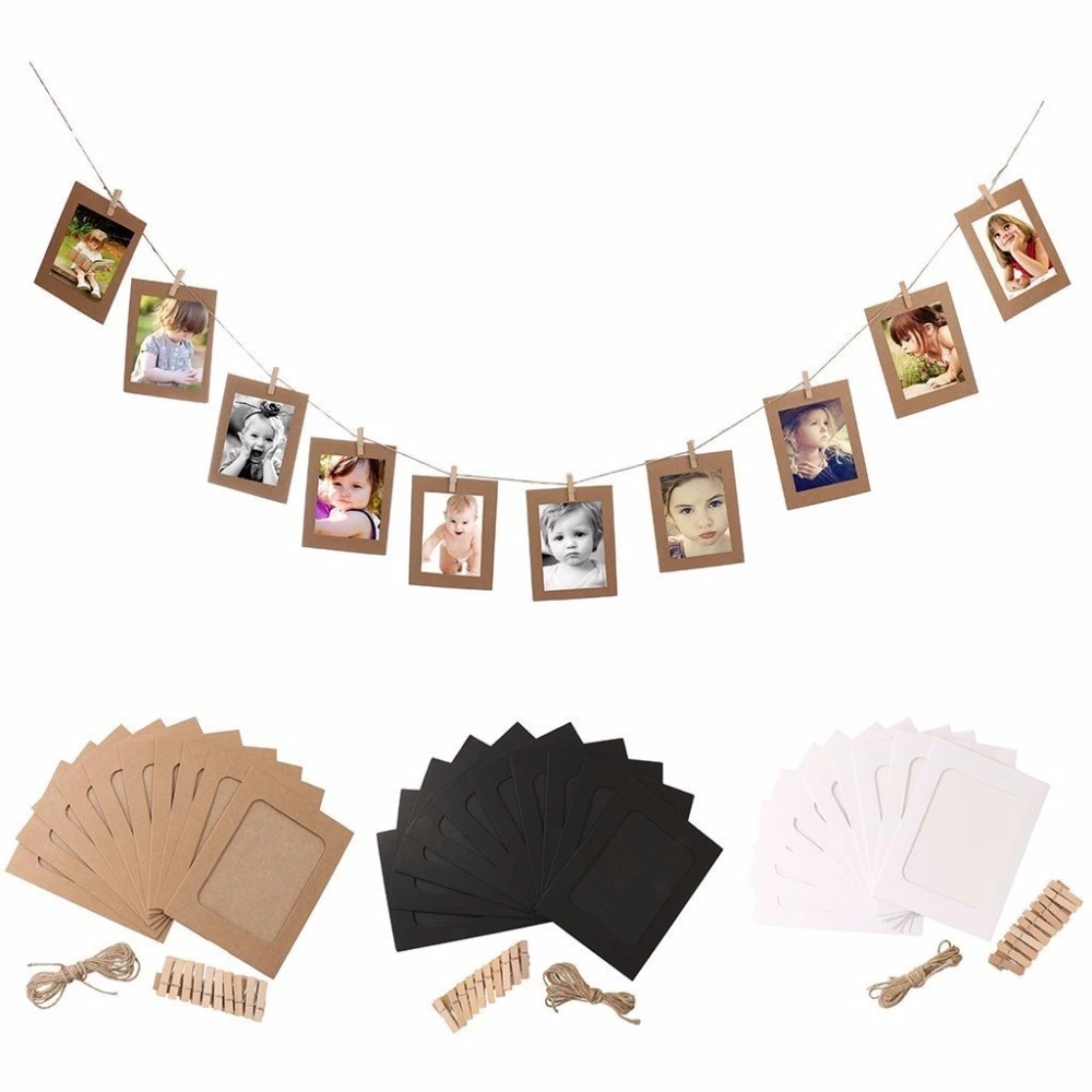 Photo frame paper Photo frame kraft paper Photo frame with wood clips 1