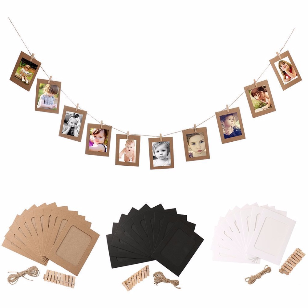 Photo frame paper Photo frame kraft paper Photo frame with wood clips 9