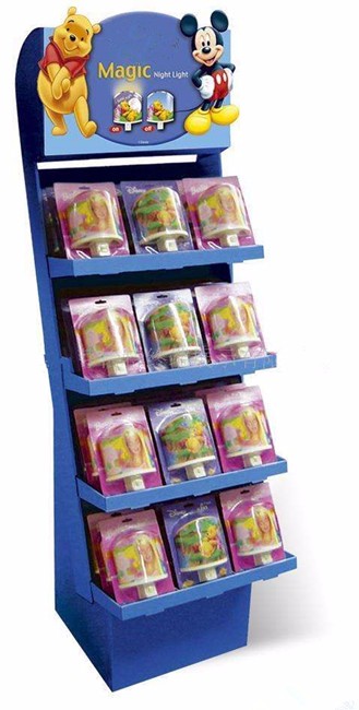 Customized Retail Store Paper Display Stand Promotion Free Standing Floor Corrugated Paper Display Rack Cardboard Display 3