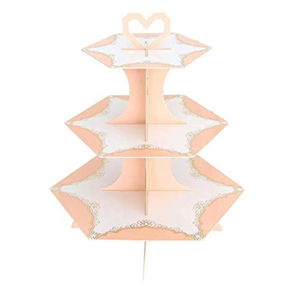 Custom environmentally friendly foldable paper cake display stand, round cake snack cardboard display stand, food display stand 1