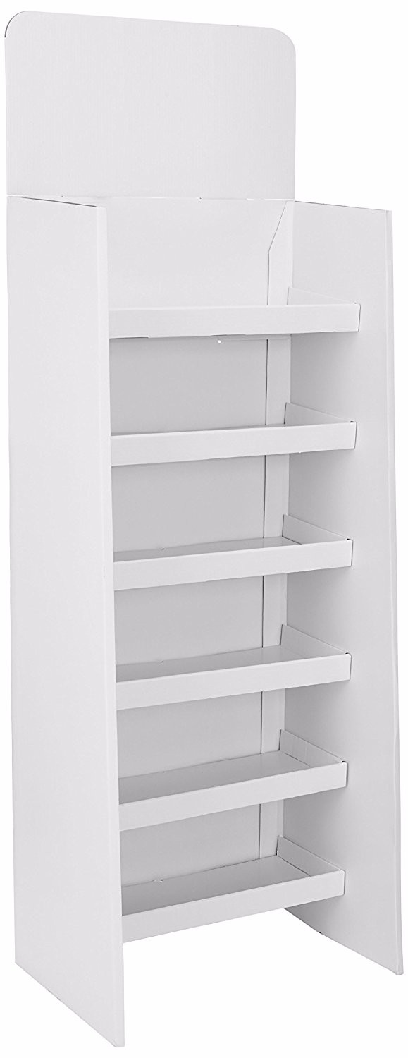 Kartonnen displaystandaard vloer-standifng rekken met 6 planken aangepaste display plank 6