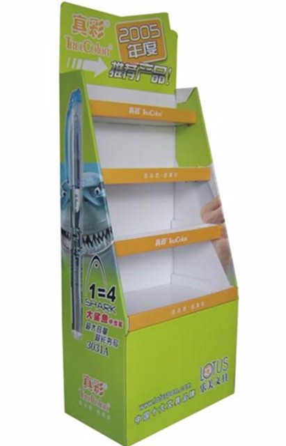 Pop-up kartonnen productdisplay-standaard golfdoos vloer Display Stand Paper Display Stand Shelf-eenheid 10