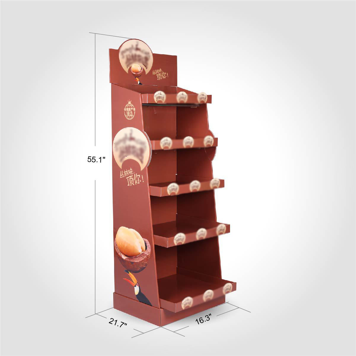 Retail Cardboard Display Rack voor cosmetische/schoonheidszorg/chocolade, kartonnen display -eenheid, supermarkt kartonnen stand voor shampoo 11