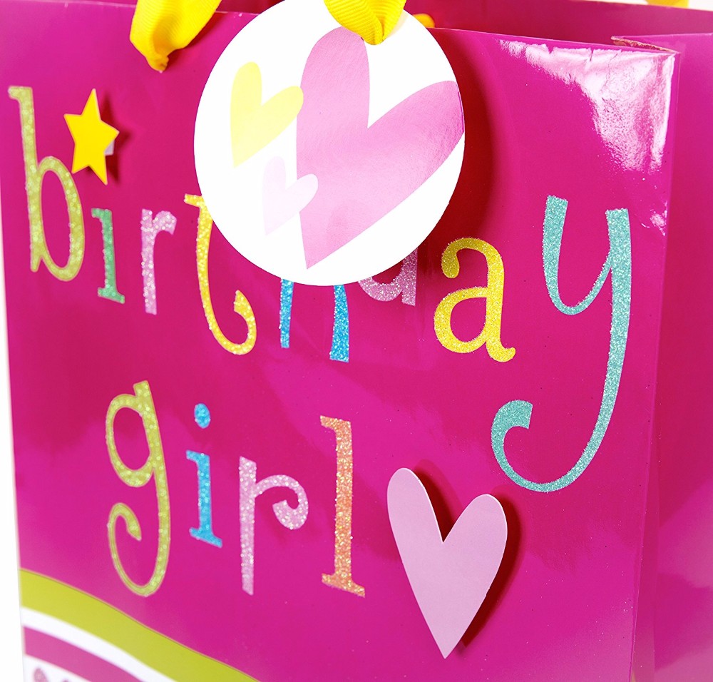 Customized new craft with happy birthday lettering and printing high-end exquisite gift packaging birthday paper bag party paper 9