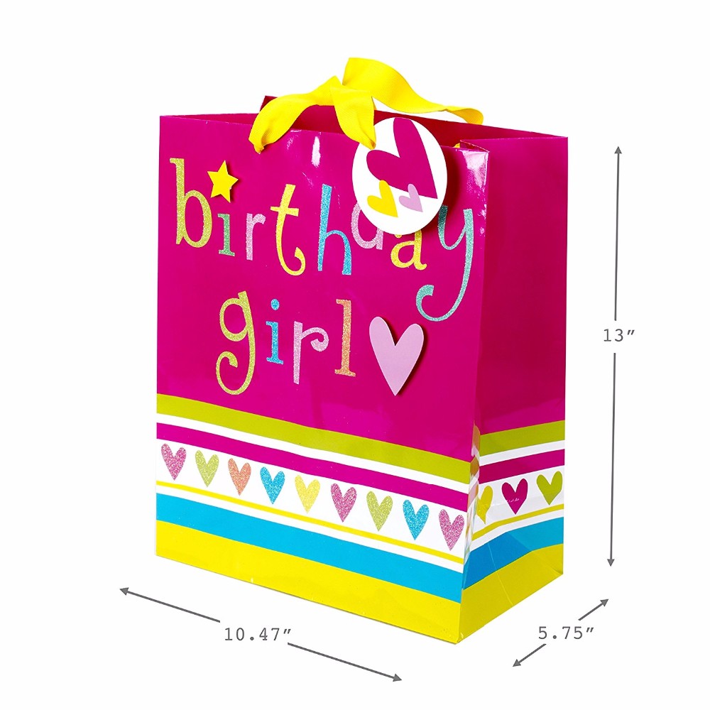 Customized new craft with happy birthday lettering and printing high-end exquisite gift packaging birthday paper bag party paper 5