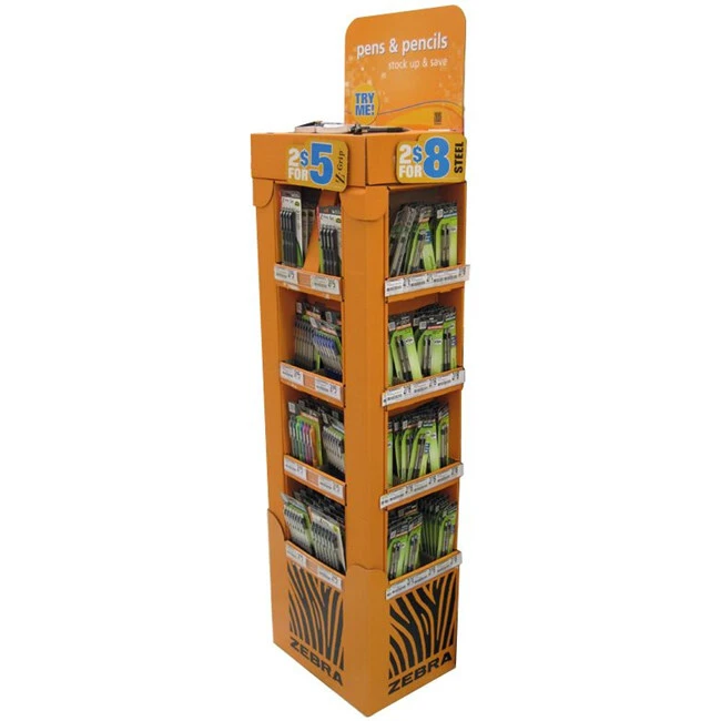 Retail custom cardboard stationery store wholesale pencil cardboard display stand promotion counter display stationery stand 1